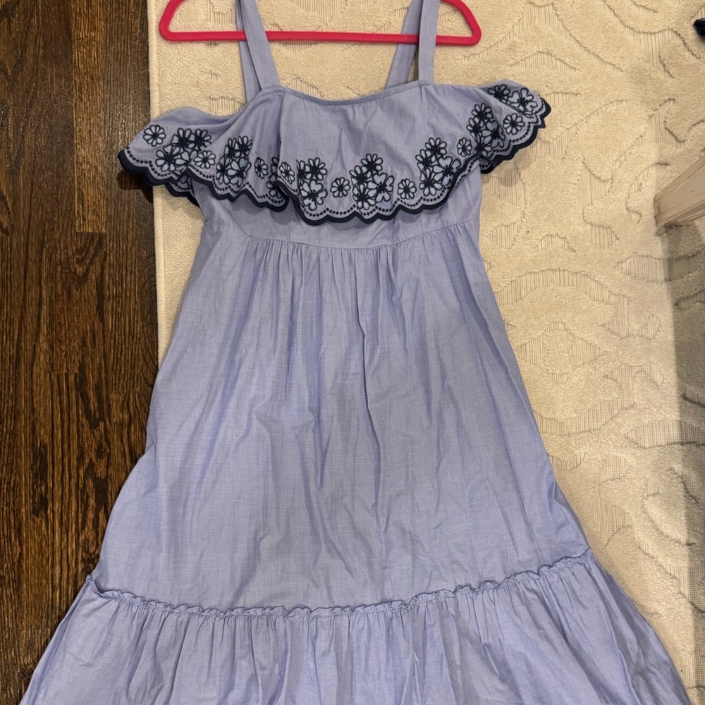 Kate Spade Blue Ruffled Halter Midi Sundress - Picture 4 of 5